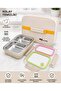 2 Compartment 304 Stainless Steel Lunch Box |   Leak-Proof Colorful Food Carrying Container + Thermal Bag - 8