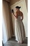 Beige Contrast Straight Neckline Dress - 0106 - 2