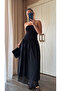 Black Contrast Straight Neckline Dress - 0106 - 2