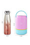 Triple Decker Stainless Steel Lunch Box 900ml w/ Double Wall Stainless Steel Water Bottle 420ml – Candy Cloud - 8