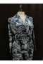 Modern Blue Patterned Striped Pajama Set & Robe Set & Nightgown Set - 2