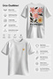 Flower Market Design 100% Cotton Half Oversize White T-Shirt - 3