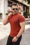 Men's Knitted Pattern Crew Neck Knitwear T-Shirt - 100% Cotton Acrylic - 2