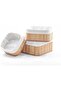 Sna Shop 3-Piece Multi-Purpose Bamboo Organizer Set, Multi-Size Kitchen Bathroom Home Baskets, Large, Medium, Small - 2