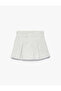 Pile Detailed Regular Waist Tweed Short Skirt - 4