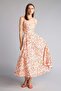 100% Cotton Heart Collar Floral Poplin Strap Midi Dress I4175Ax26Sm - 5