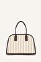 Women's Canvas Cream Color Shoulder Bag H6916Axns