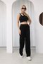 Women's Modal Fabric High Waist Lace-Up Wide Leg Sweatpants - 3