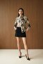 My Fashion Women's Abstract Patterned Velvet Woven Shirt