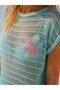 Women's Openwork Boat Neck Casual Summer Blouse 8253Sw - 2