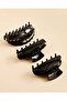 Women Black 3 Pieces Hair Clip Set - 2