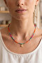 Orange Fuchsia Summer Bead Necklace