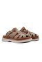 45580 Genuine Leather Khaki Women's Slippers - 5