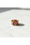New Series Copper Beige Brown Simple Patterned Wide Form Adjustable Ring - 4