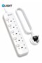QLIGHT Power Extension Cable with Individual Switches, Surge Protection & Heavy Duty Copper Cable