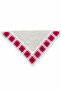 Hand Knitted Crochet White Fuchsia Floral Patterned Triangle Bandana Scarf Hair and Neck Accessory