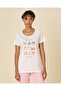 Women White T-Shirt and Pajama Pants Set - 2