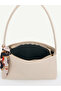 Women's Single Handle Scarf Detailed Zippered Baguette Hand and Shoulder Bag - 5