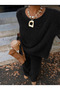 سترة نسائية من الفرو بمقاس كبير وياقة دائرية ناعمة