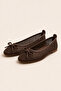 Women's Brown Bow Detailed Mesh Ballerinas Daily Gift Ballerinas Stc1320 - 4