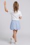 Girl's Front Tie T-Shirt and Balloon Skirt Set-Blue - 3