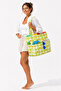 2 Years Warranty - Large Size Floral Pattern Women's Beach Bag with Multiple Compartments - Waterproof Zippered Beach Bag - 4