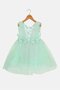 Toddlers Girl Textured Dress, Mint - 2