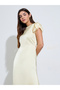 Yellow Satin Casual Maxi Dress - 3