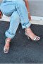 Velior Silver Shiny Leather Women's Heeled Sandals