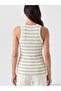 Lcw Everyday Green Crew Neck Striped Women's Undershirt - 4