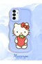Samsung Galaxy A13 5g Compatible Case Camera Protector Blue Silicone Couple Phone Case Kitty Pattern - 2