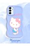 Samsung Galaxy A13 5g Compatible Case Camera Protector Blue Silicone Couple Phone Case Kitty Pattern - 2