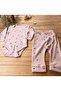 Baby Girl 2-Piece Set Tulip Printed Long Sleeve Ribbed Camisole Snap Fastener Bodysuit - 3