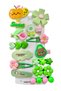 14-Piece Girls' and Baby Hair Clip Set Green Pink Flower Avocado Rabbit Figured Hair Clips Snap Clip Set
