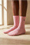 Unisex Dog Embroidered Socks Pink Melange