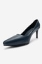Clyde Navy Blue Genuine Leather Women's Heeled Shoes - 6