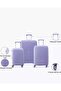 Dune Hardcase 4-Double Wheel Expandable Cabin and Check-In Luggage Trolley Set 3-Pieces - Lavender - 2
