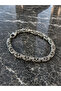 Men's Silver Color King Chain Model Bracelet Stylish Design Metal Look Accessory - 3