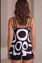 New Season Women's Strappy Round Neck Patterned Diver Blouse and Leggings Two-Piece Set - 5