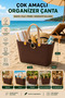 Leather-Look Multi-Purpose Plastic Organizer Basket with Handles, Sea Bag, Beach Bag, Picnic Basket, Decorative Basket