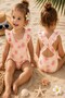 New Season, Stylish Design Girls' Swimsuit with Ruffle Detail and Cross Straps - 4
