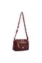 Women's Multi-Compartment Medium Size Cross Shoulder Bag Claret Red Victoria