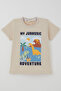 Boy's Short Sleeve T-Shirt Dinosaur Adventure 1.5-5 Years, Beige