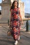 Women's Desen41 Crew Neck Sleeveless Slit Long Dress Arm-23Y001090