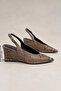 Women's Brown Snake Patterned Padded Stiletto 8.5 cm Heel Comfortable Full Mold. - 4