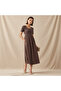A-line Midi Dress with Ribbed Texture