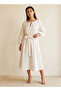 Striped Women Dress with Keyhole Neck - 3