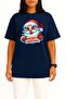 Oversize Merry Christmas New Year Chest Printed Unisex T-Shirt - 2