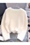 Women's Heart Buttoned Soft Look Knitwear Plush Basic Cardigan - 4