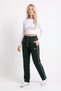 Women's Khaki Color Sweatpants with Double Piping on the Sides, Comfortable Fit, and Zipper Pocket Detail